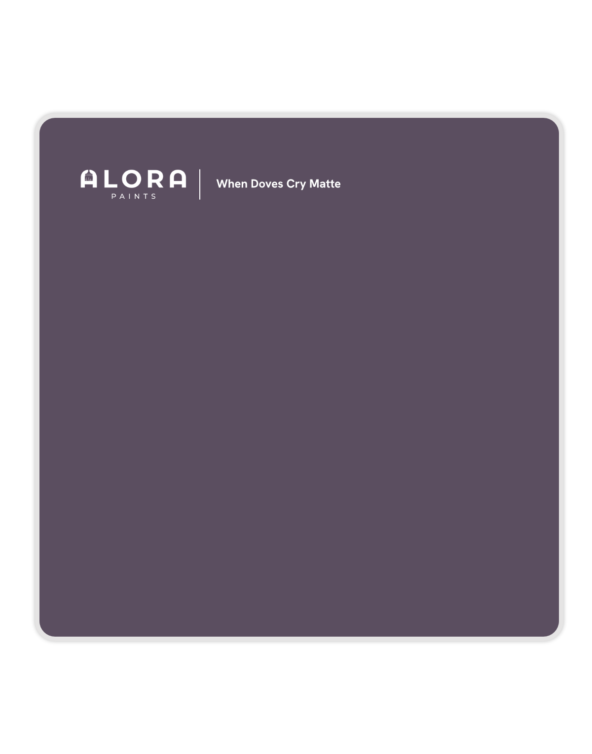 When Doves Cry Purple Paints Real Paint Sample Swatch AloraPaints